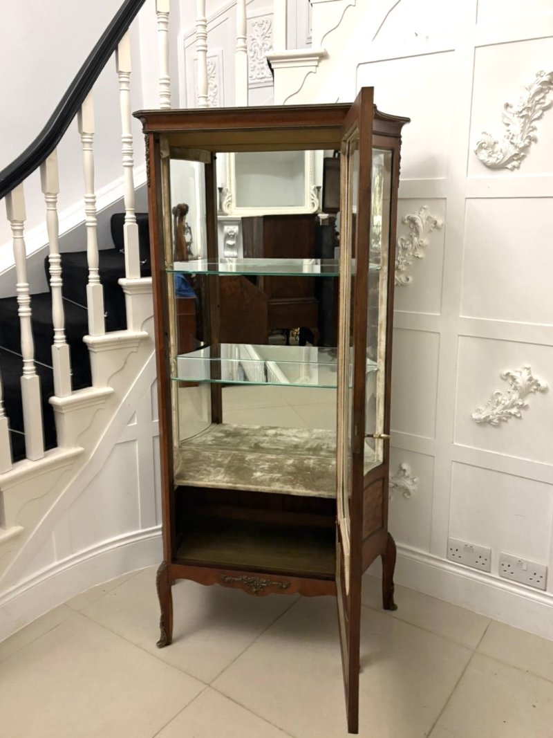 Exceptional Quality Antique French Louis XV Style Marquetry and Ormolu Mounted Display Cabinet